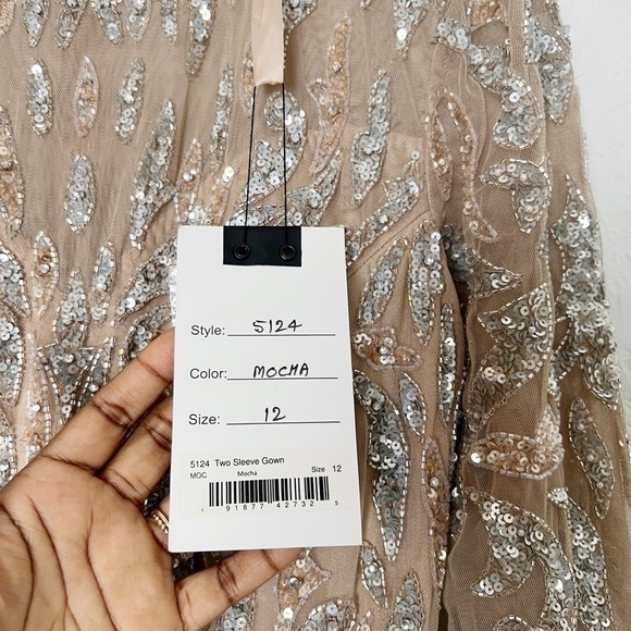 Mac Duggal Jewel Long Sleeves Evening Dress - Picture 8 of 12